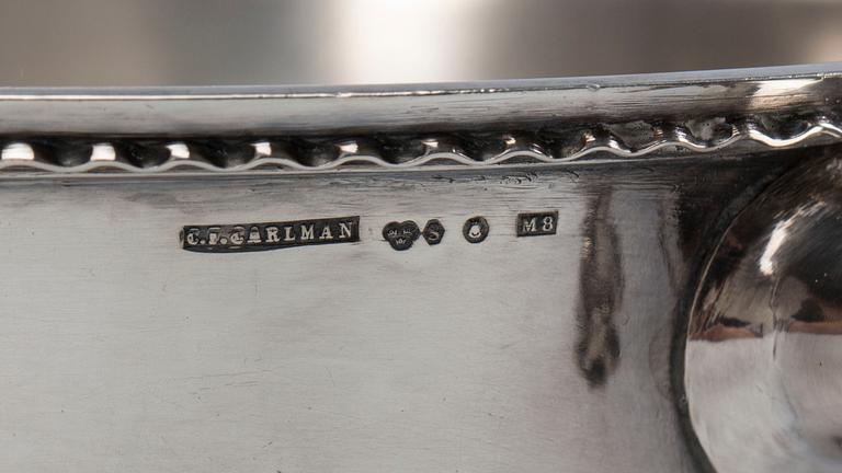 KAROTT MED LOCK, silver, CF Carlman, Stockholm 1938. Vikt tot ca 730 gram.