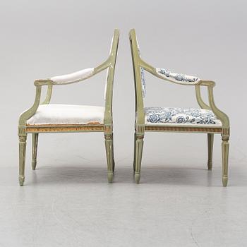 SALONGSGRUPP, sammansatt, 6 delar, gustaviansk stil, 17- 18- och 1900-tal.