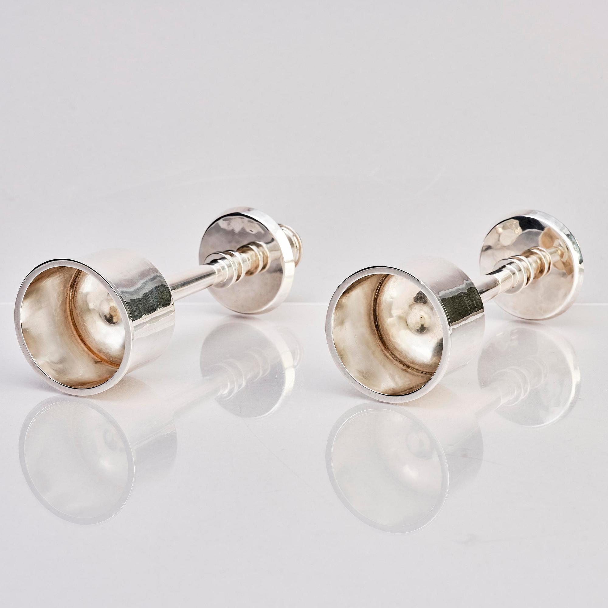 Claës Giertta, a pair of silver candlesticks, Stockholm 1965.