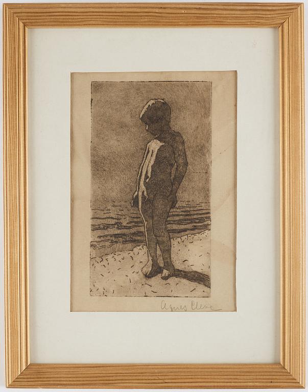 Agnes Cleve, etching, signed.
