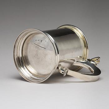 A Swedish 18th century parcel-gilt silver tankard, mark of Niclas Warneck, Karlstad 1766.