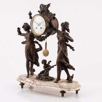 A Louis XVI style mantle clock, France, late 19th Century.