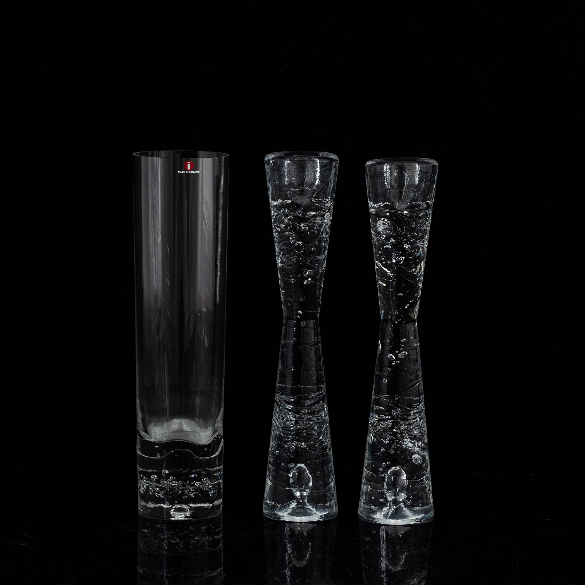 Candlestick and a vase "Arkipelago" by Timo Sarpaneva, Iittala.