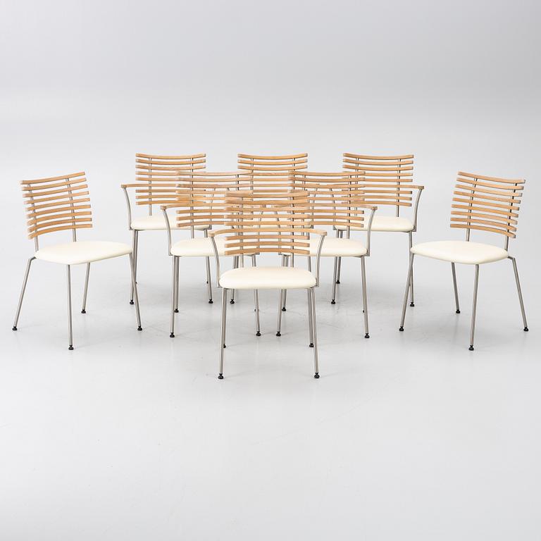 Henrik Lehm, 6 armchairs + 2 chairs, "Tiger", Naver Collection, Denmark.