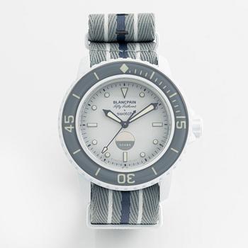 Swatch/Blancpain, Scuba Fifty Fathoms, Antarctic Ocean, wristwatch, 42.3 mm.