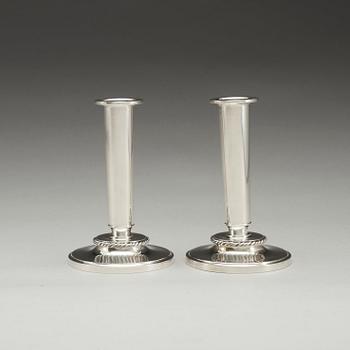 A pair of W.A. Bolin silver candlesticks, Stockholm 1949.
