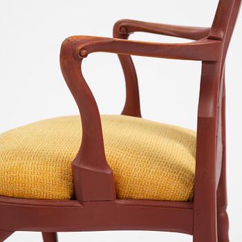 A Swedish rococo armchair, Stockholm, later part 18th century.