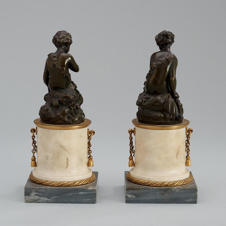 BORDSSKULPTURER, ett par. Frankrike, 1700-talets slut. Louis XVI.