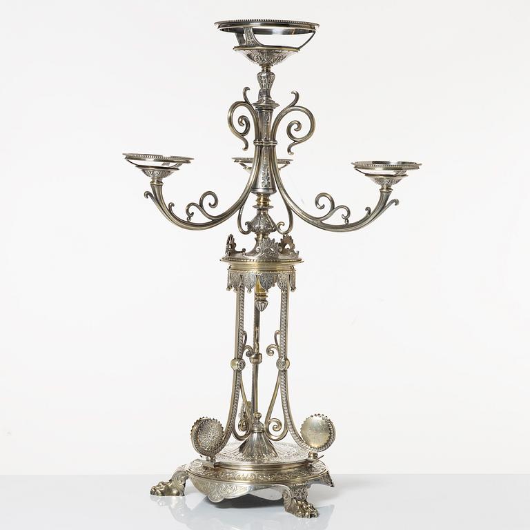 Bordsuppsats, nysilver, Elkington & Co, England, 1862.