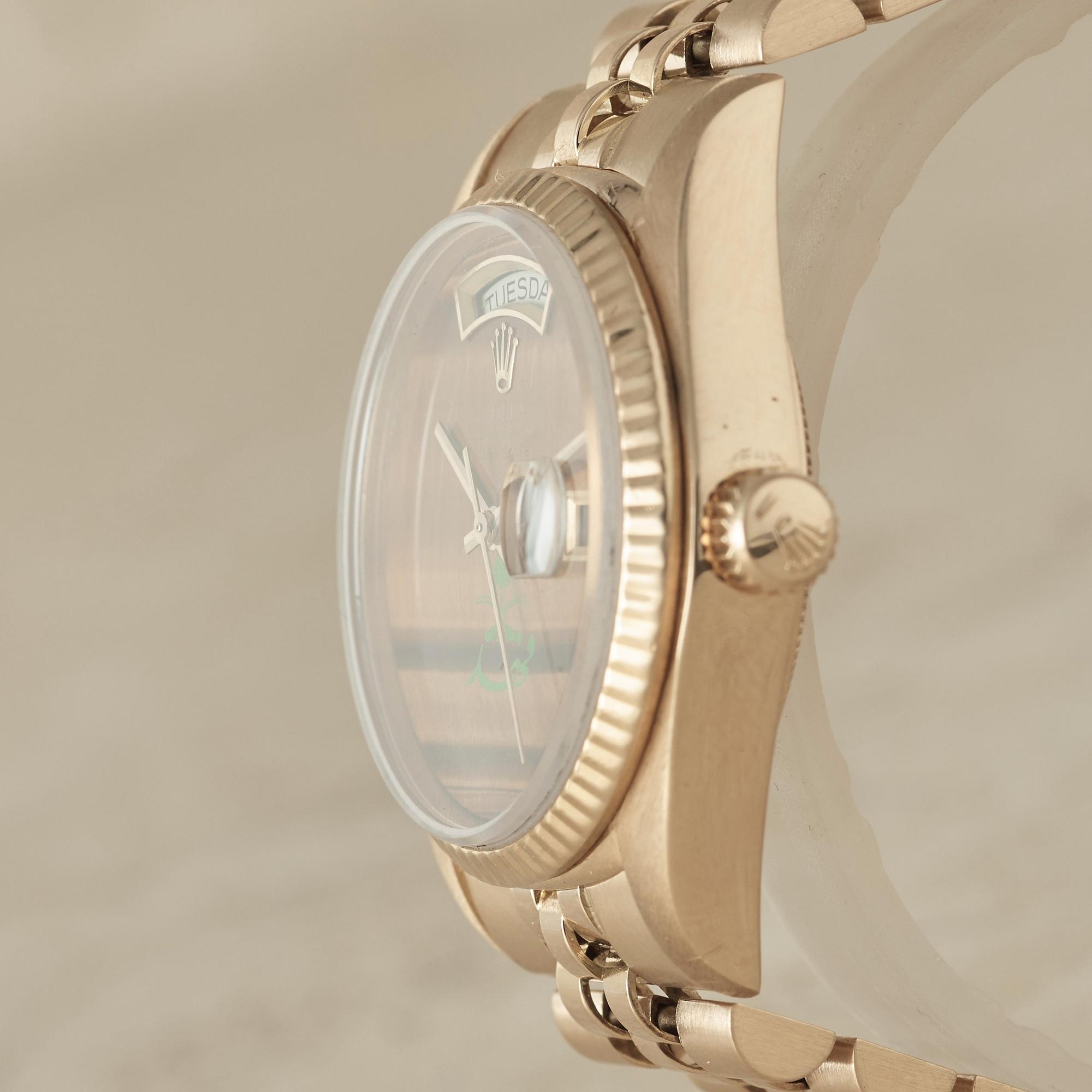 ROLEX, Oyster Perpetual, Day-Date, "Saudi Logo with King Fahd Signature", Chronometer, wristwatch, 36 mm,