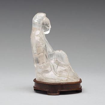 A rock chrystal figure, Qing dynasty.