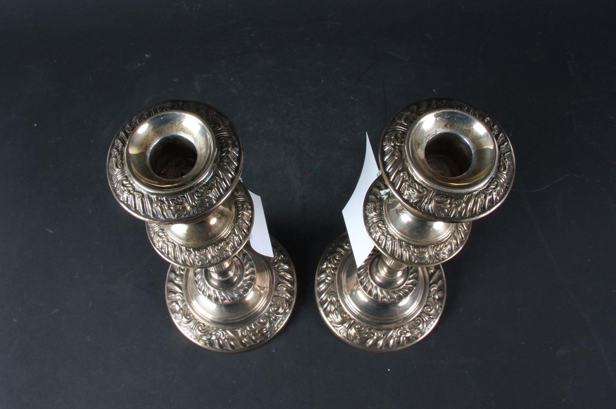 LJUSSTAKAR, ett par, silver, London, England.