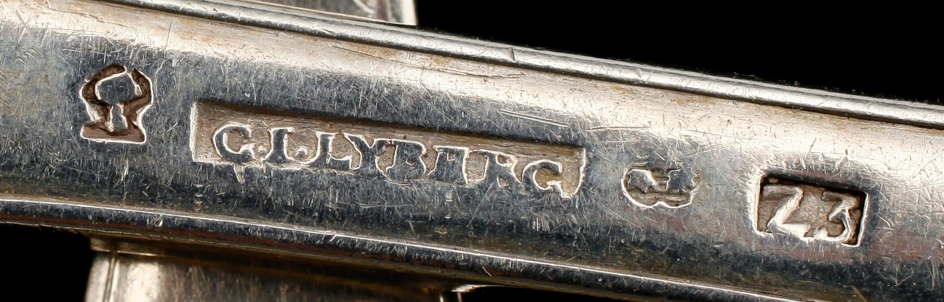 GAFFLAR, 8 st, silver, bla 1797. Tot vikt 480 g.