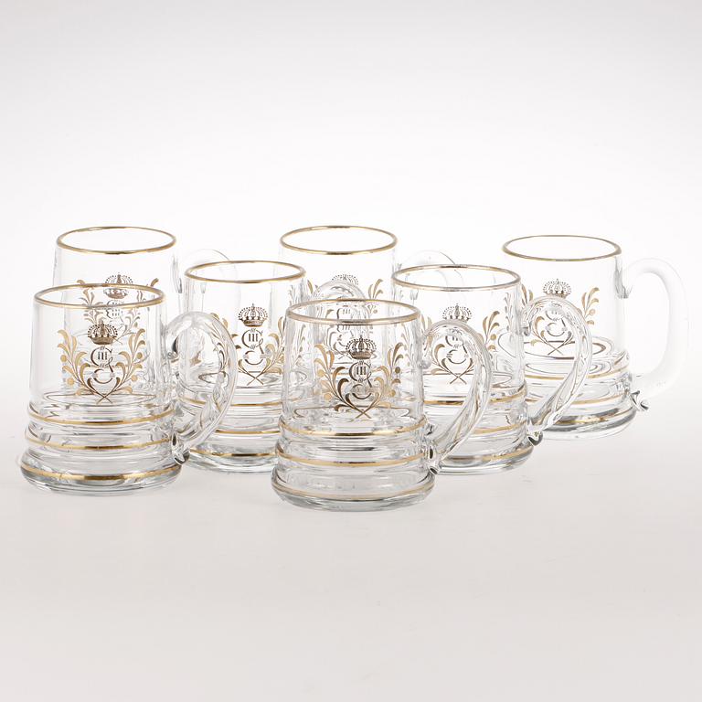 ÖLSEJDLAR, 7 st, glas, 1900-tal.