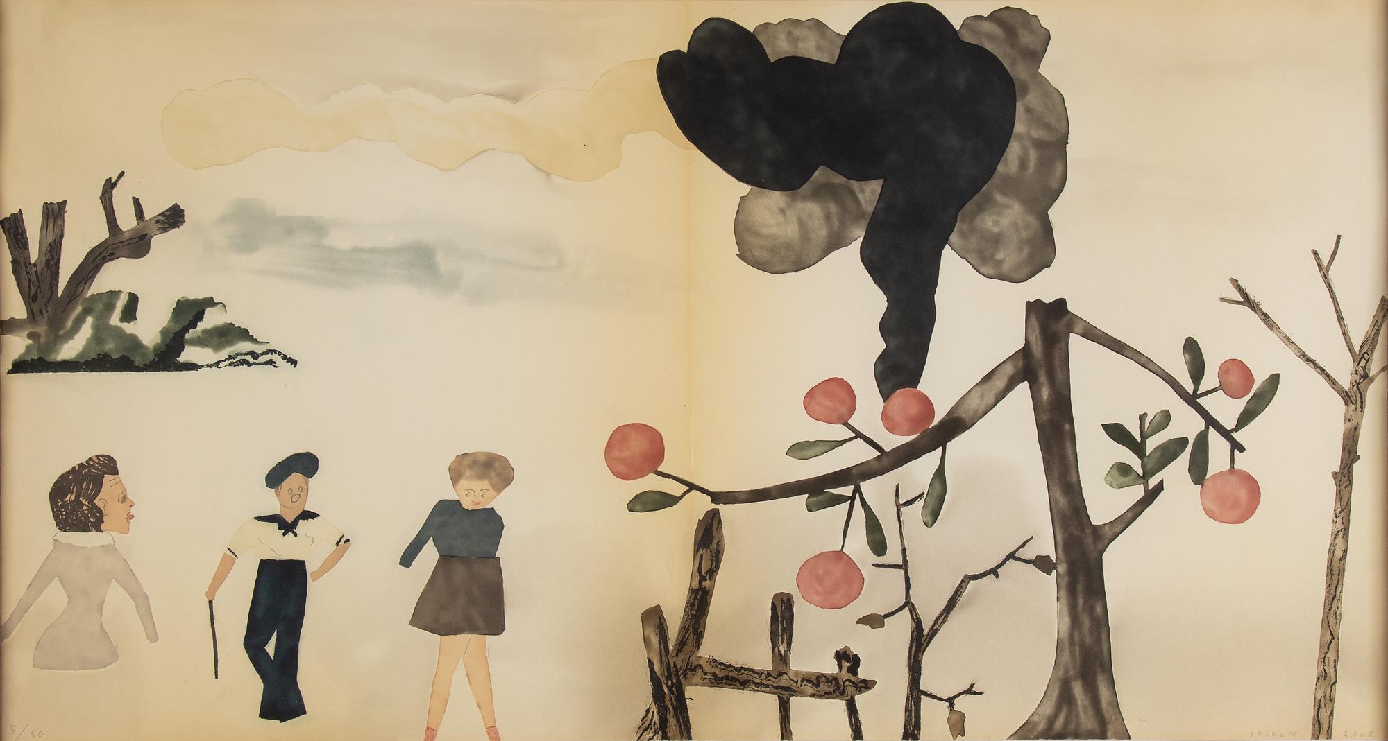 JOCKUM NORDSTRÖM, Aquatint and soft ground etching in colours, 2008, signed in pencil and numbered 5/50.