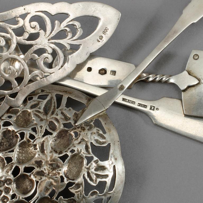 PARTI SILVER, 25 delar, mestadels utländska stämplar, 1900-tal. Vikt 794 g.