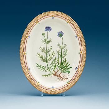 884. A Royal Copenhagen 'Flora Danica' dish, Denmark, 20th Century.