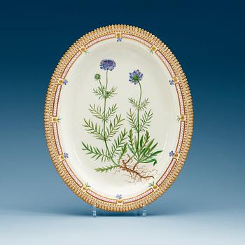 884. A Royal Copenhagen 'Flora Danica' dish, Denmark, 20th Century.