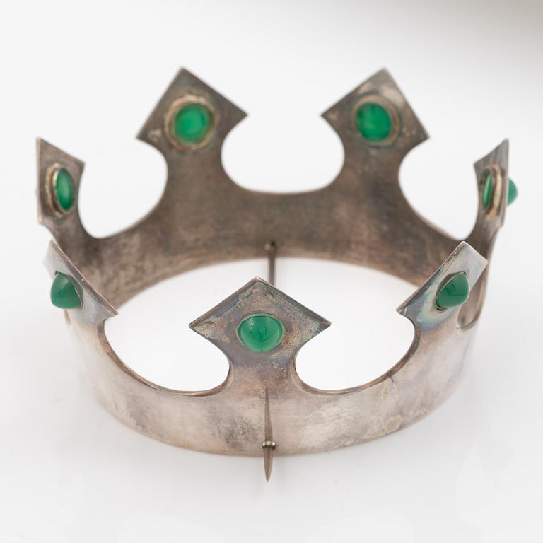 Bride's crown silver with agate, Terrs.