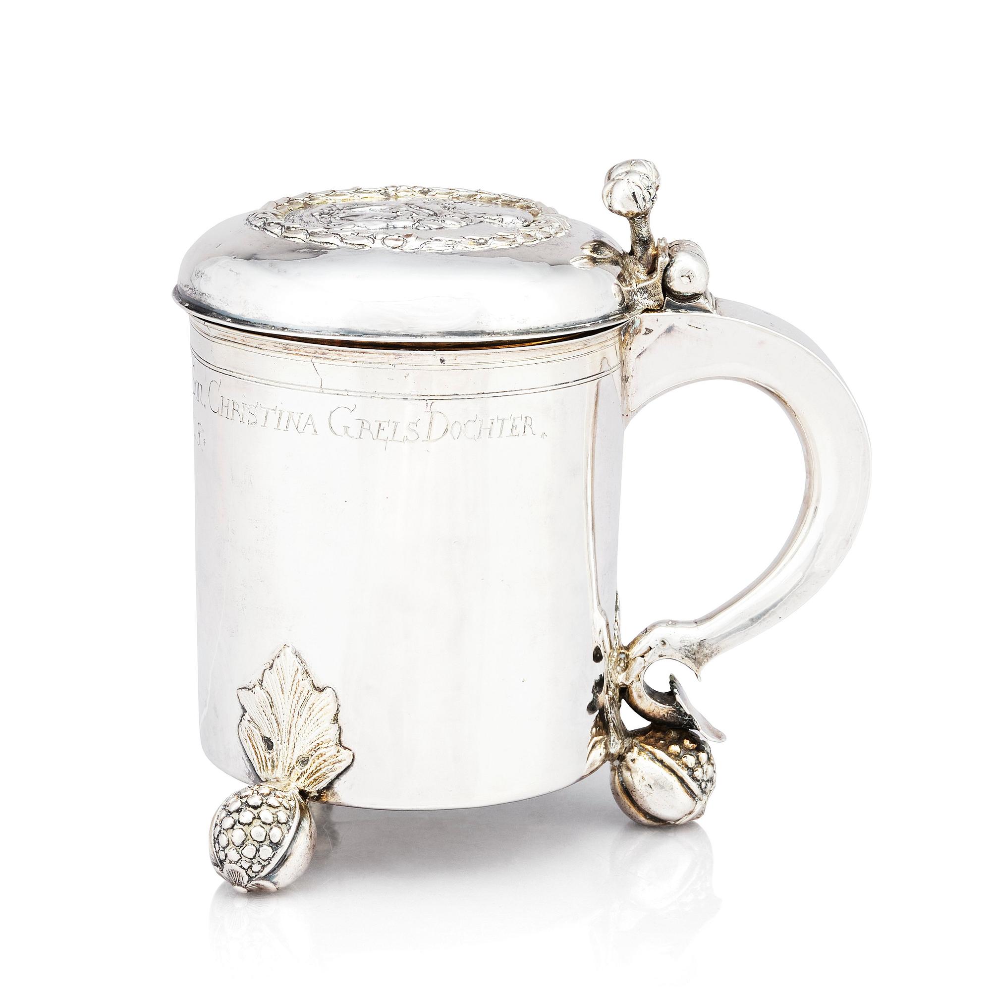 An early 18th century silver tankard, unidentified makers mark, Moscow 1700-1710.