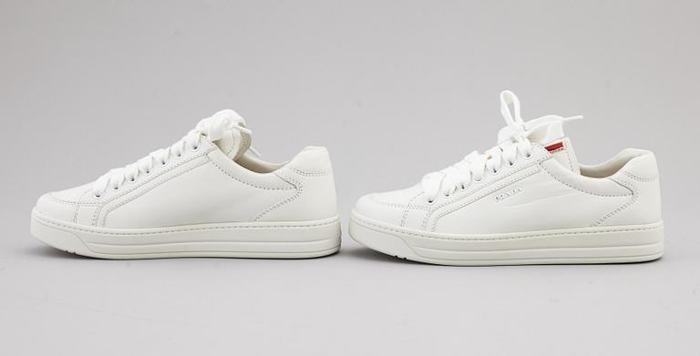 PRADA, sneakers, två par, storlek 35,5.