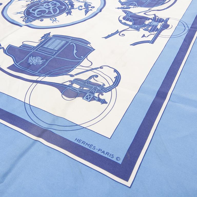 Hermès, two silk scarves.