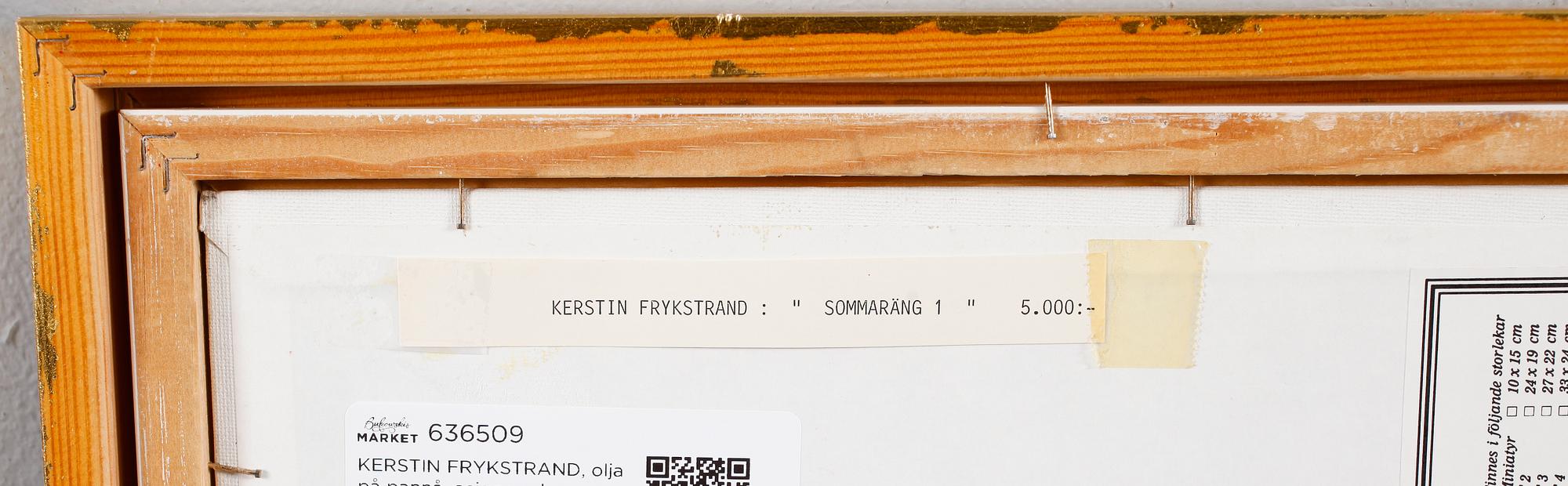KERSTIN FRYKSTRAND, olja på pannå, osignerad.