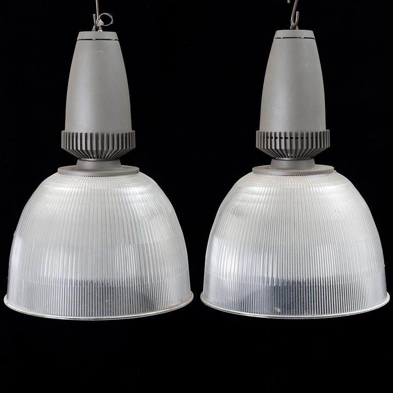 A pair of ceiling lights by Fagerhults, late 20th century.