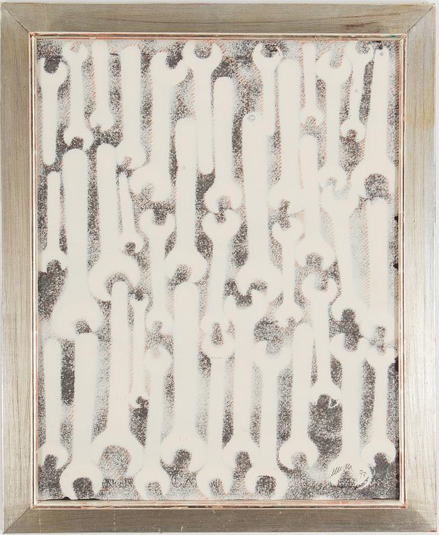 FERNANDEZ ARMAN, mixed media on paper.