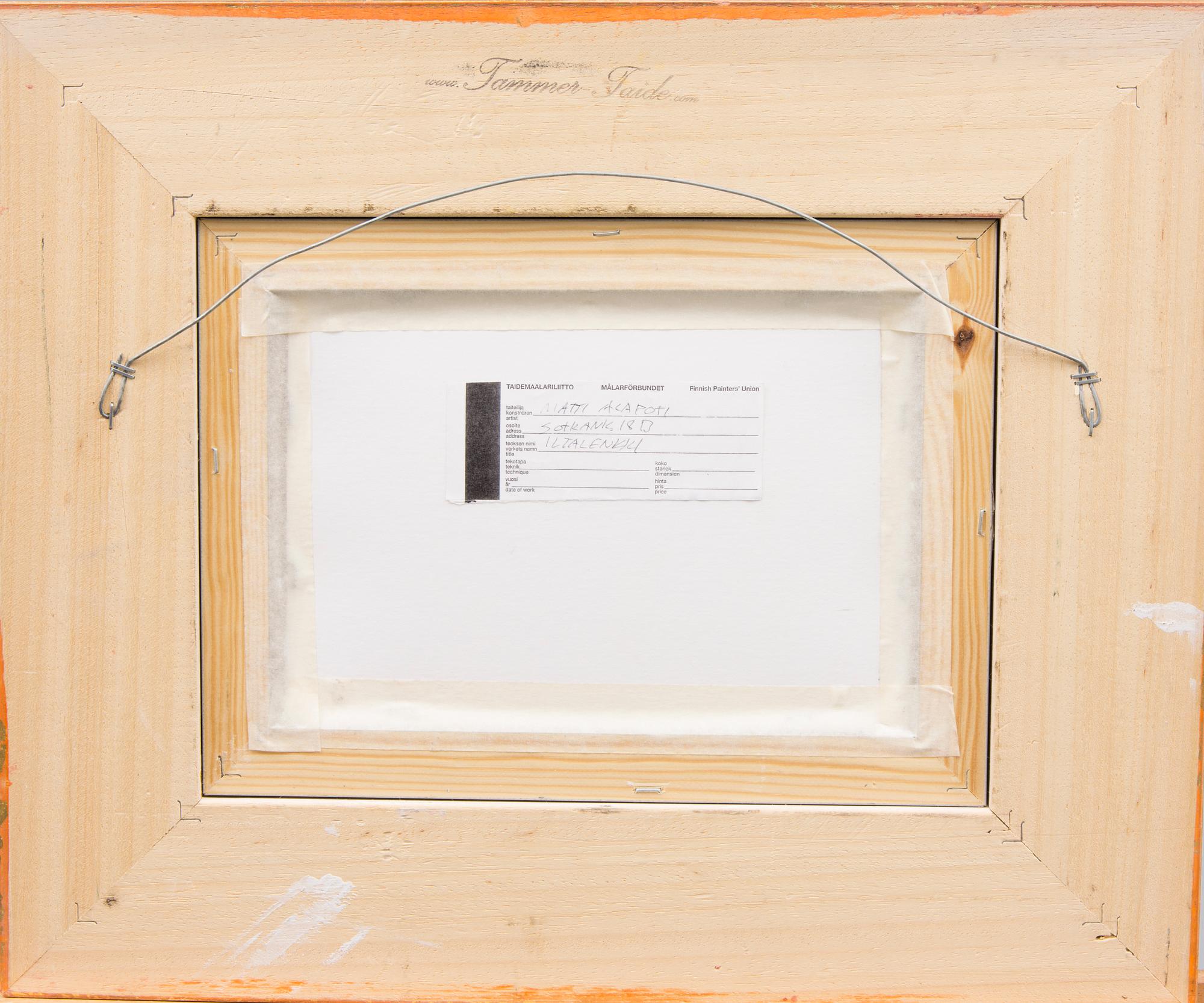 MATTI ALAPOTI, olja på skiva, signerad.