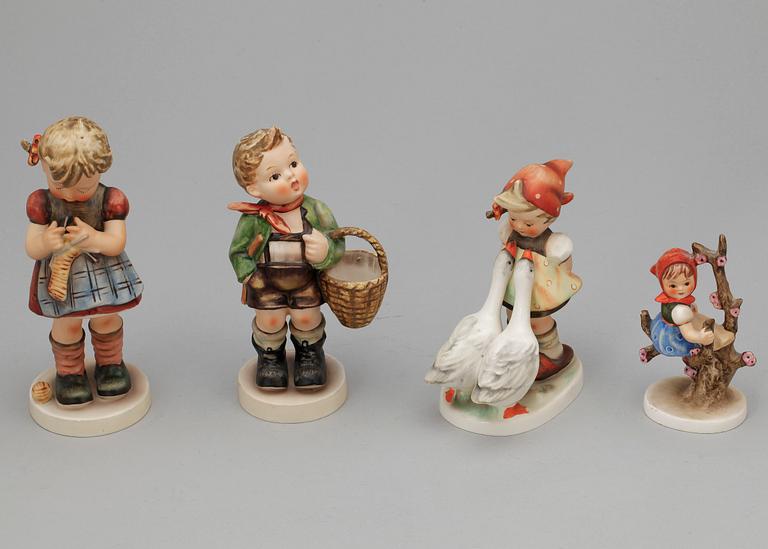 FIGURINER, 4 st, porslin, Hummel, Goebel, Tyskland, 1900-tal.