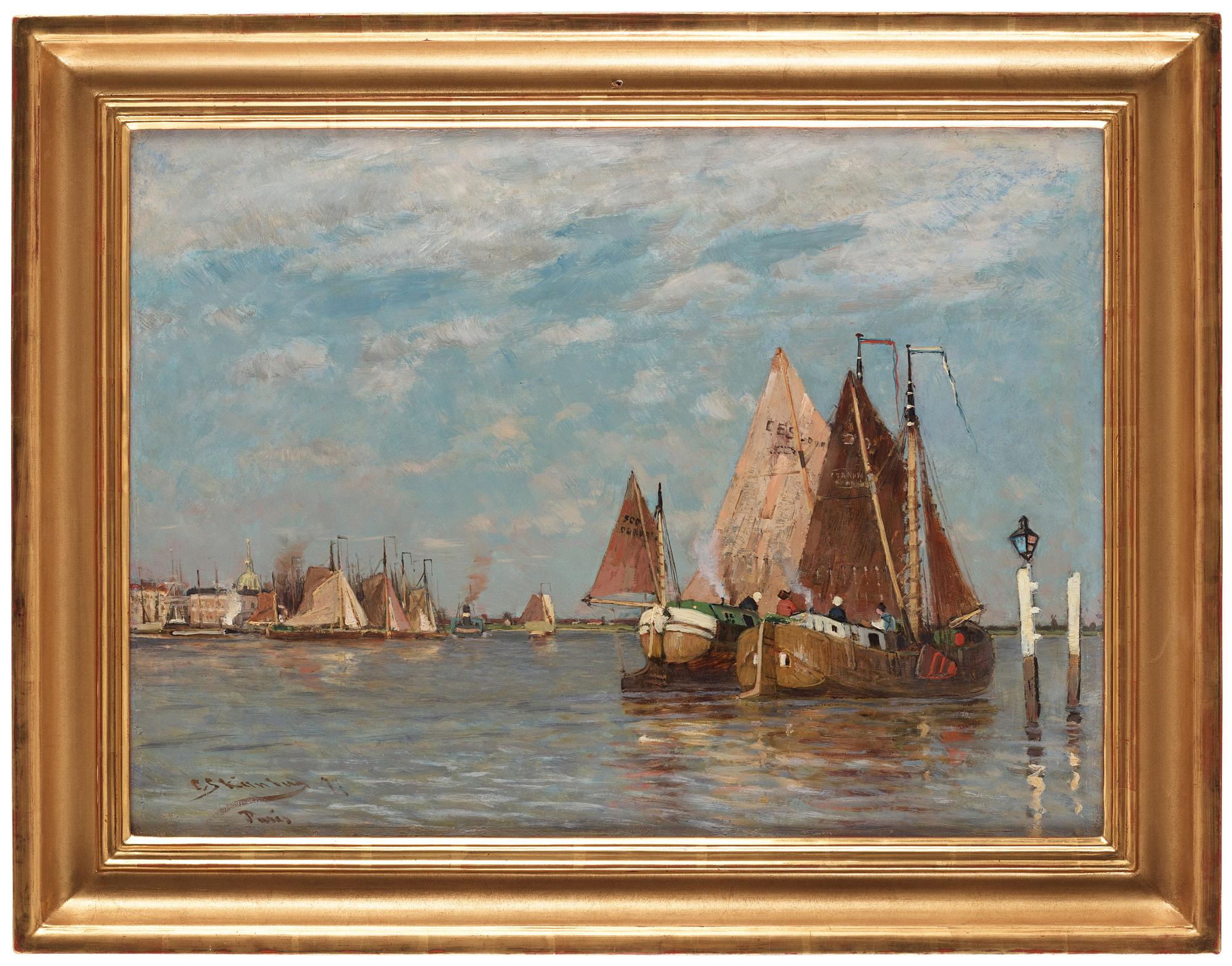 Carl Skånberg, "Fiskeskutor, Holland" (Fishing boats, Holland).