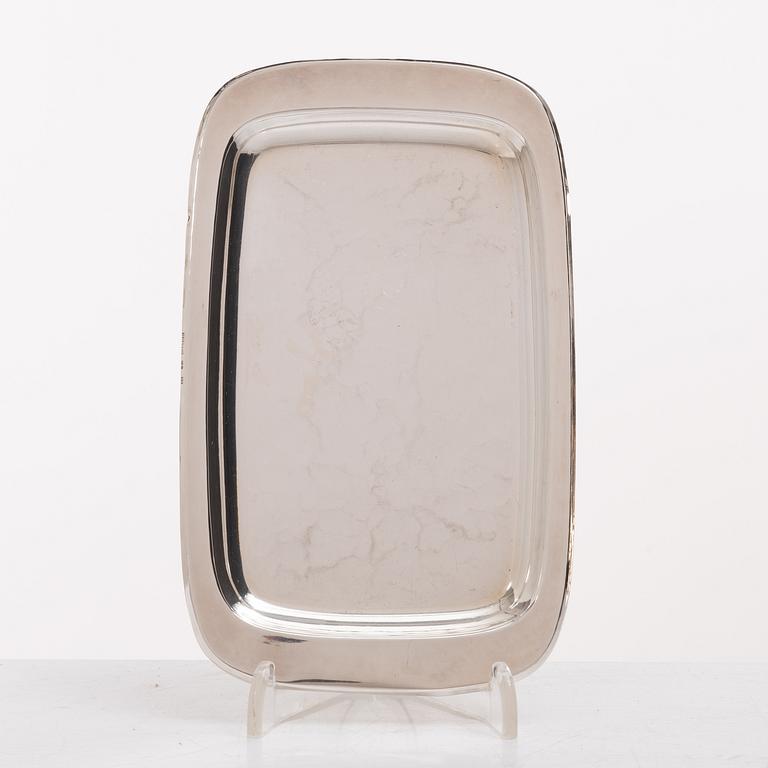 Markströms Guldsmeds Ab, A Swedish silver cream jug, sugar bowl and tray, Uppsala 1970.