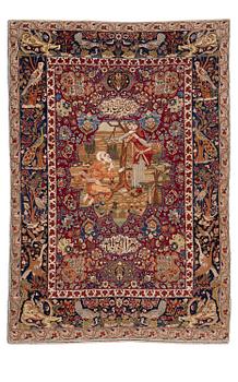 381. A semi-antique pictoral Tabriz rug, Northwest Persia, c. 200 x 136 cm.