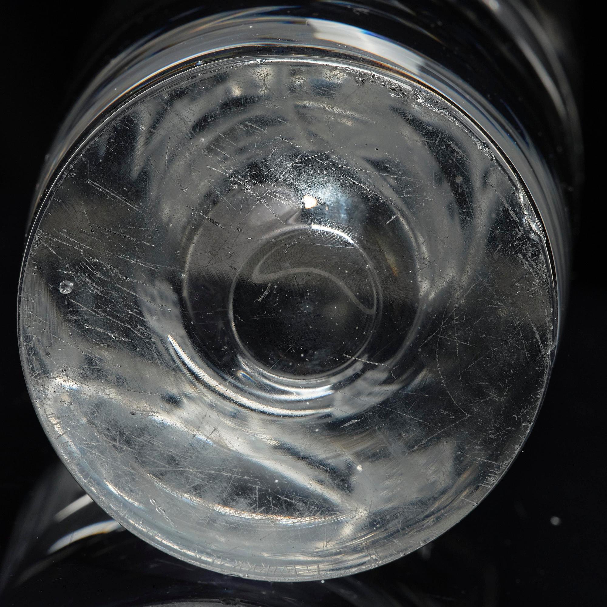 Tapio Wirkkala, a rare engraved "Finestra" glass vase, Iittala, Finland, 1947, model 3220, engraved by Theodor Käppi.