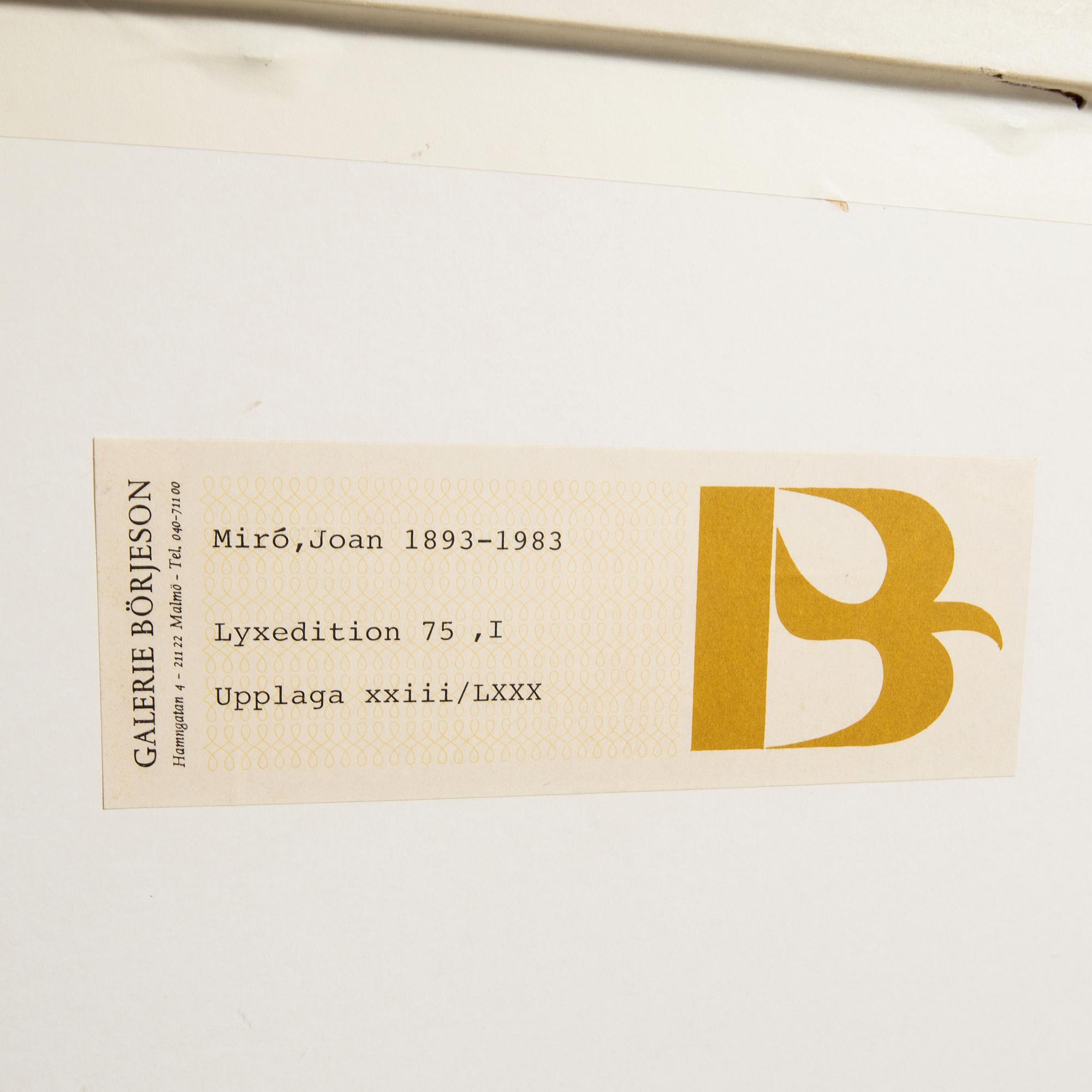 Joan Miró, Ur Lithographe II, utan titel.