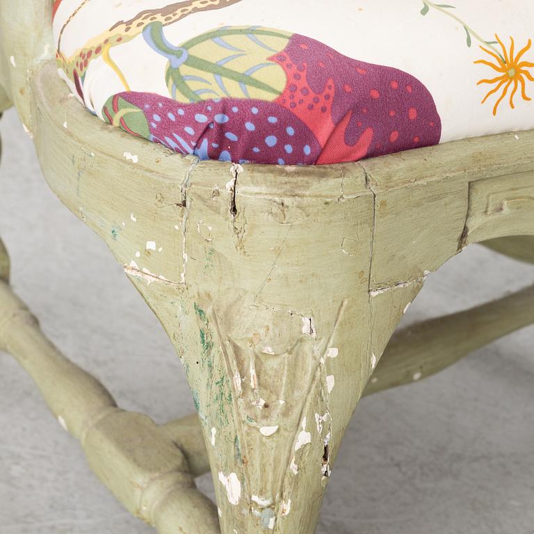A Swedish rococo armchair, Stockholm, later part 18th century.