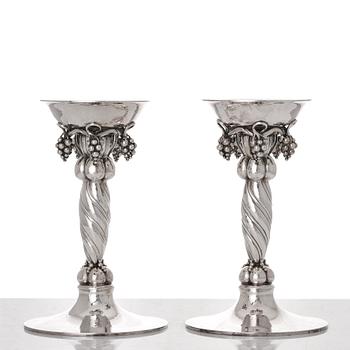 Georg Jensen, a pair of sterling silver candlesticks, Copenhagen 1945-77, design nr 263B.