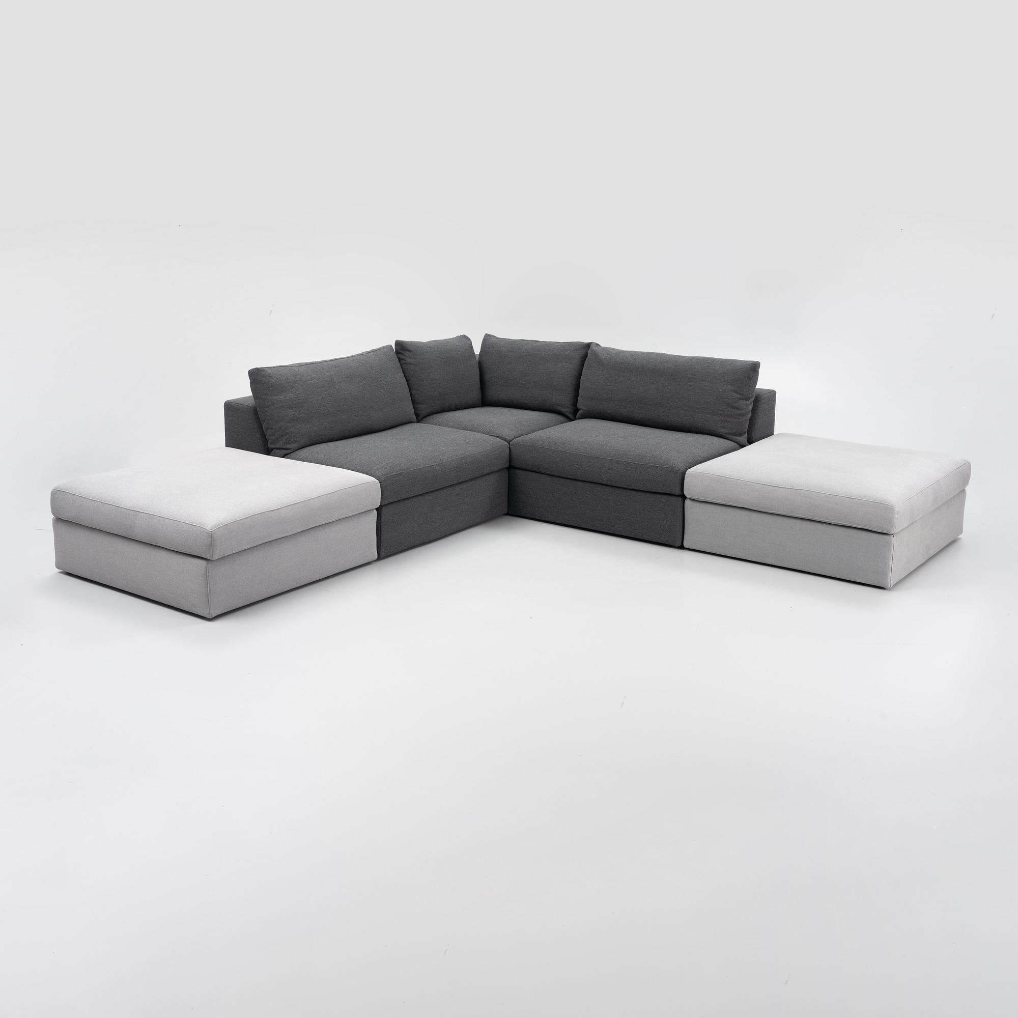 Andrea Parisio, a five piece modular sofa, 'Louis', Meridiani, Italy.
