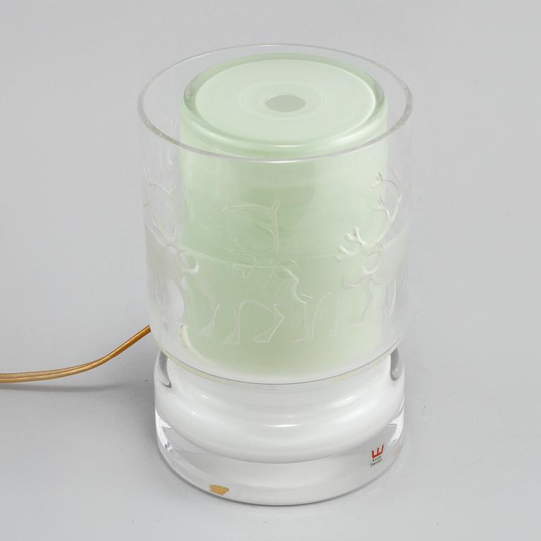 BORDSLAMPA, glas, Ove Sandeberg, Kosta, 1900-talets andra hälft.