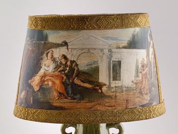 BORDSLAMPA, porslin, Kina, 1900-talets andra hälft.