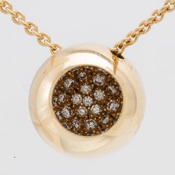 Jacqueline Rabun 18K gold necklace "Cave" set with round brilliant-cut diamonds, for Georg Jensen.