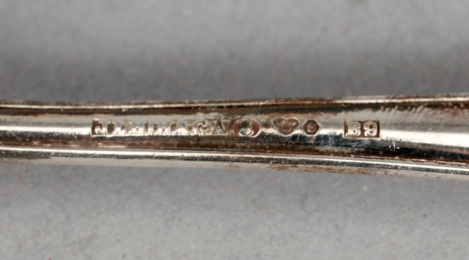TESKEDAR, 12 st, silver, modell "Haga". Vikt ca 175 g.