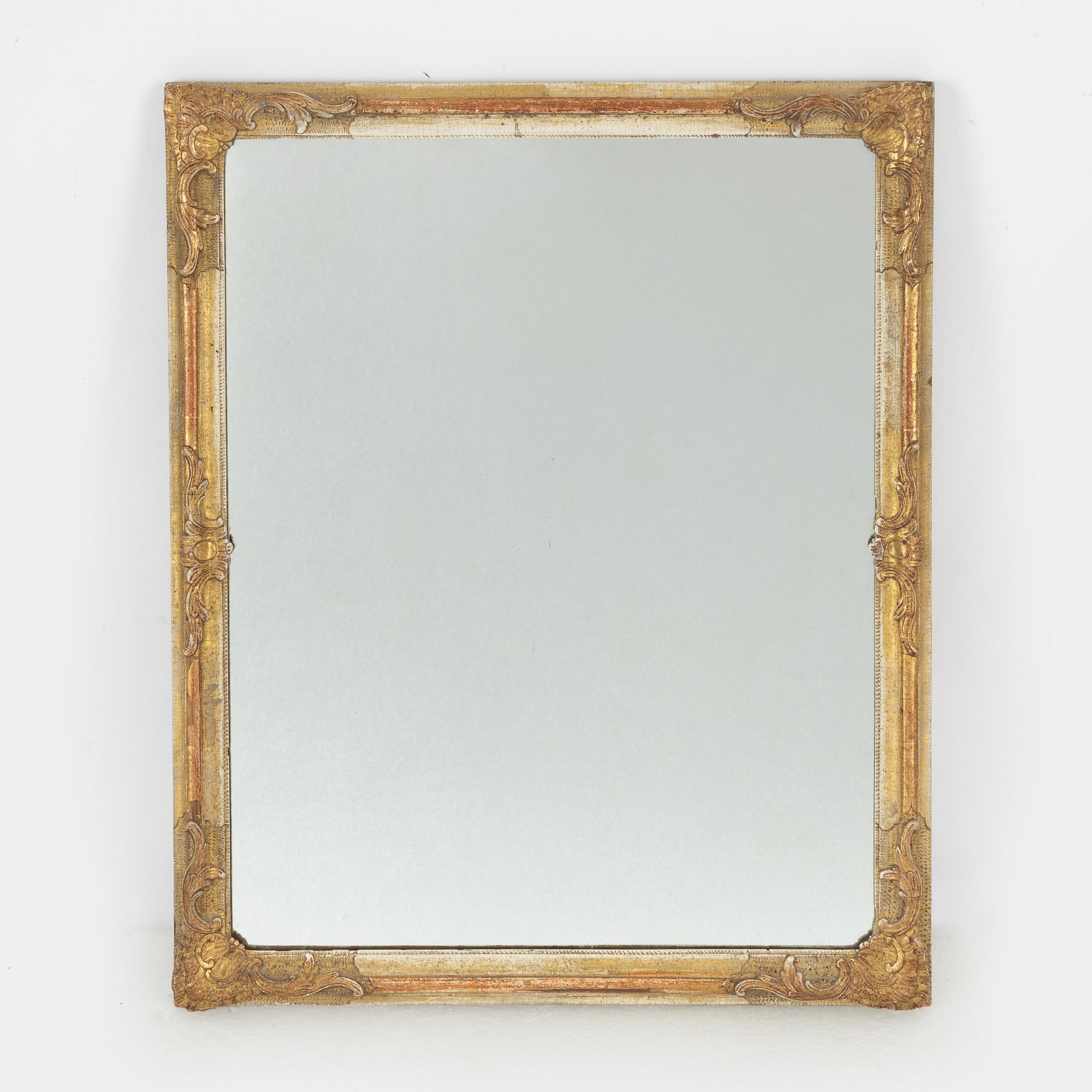 Ram med spegelglas, Stockholmsarbete, 1700-talets andra hälft, Rokoko.