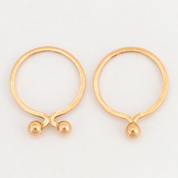 THERESIA HVORSLEV, two rings in 18K gold.