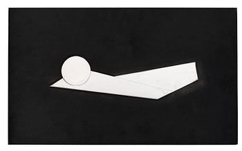 743. WIWEN NILSSON, relief, Lund 1955, silver och svärtat trä.