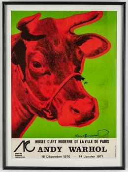 ANDY WARHOL, a 'Cow' exhibition poster, signed.