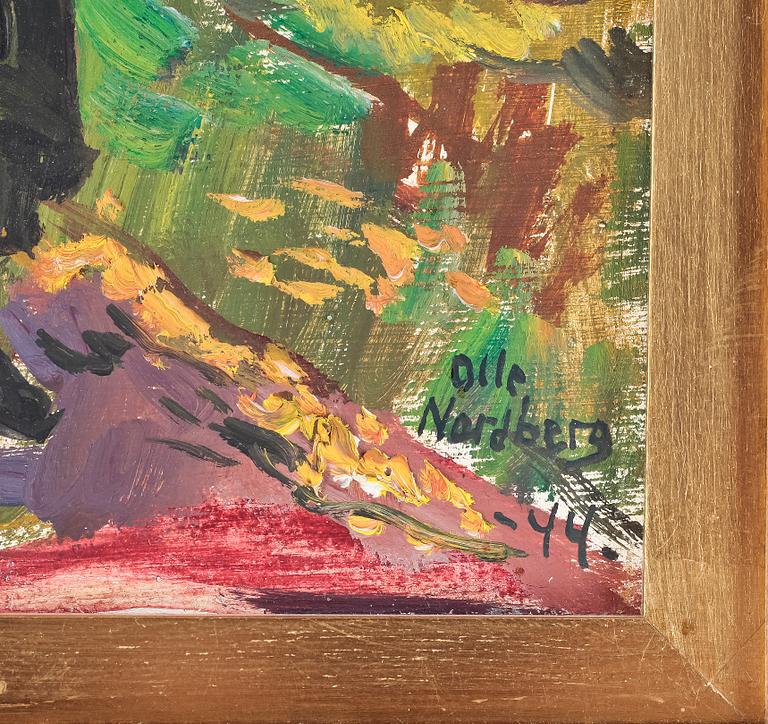 OLLE NORDBERG, olja på pannå, sign o dat -44.