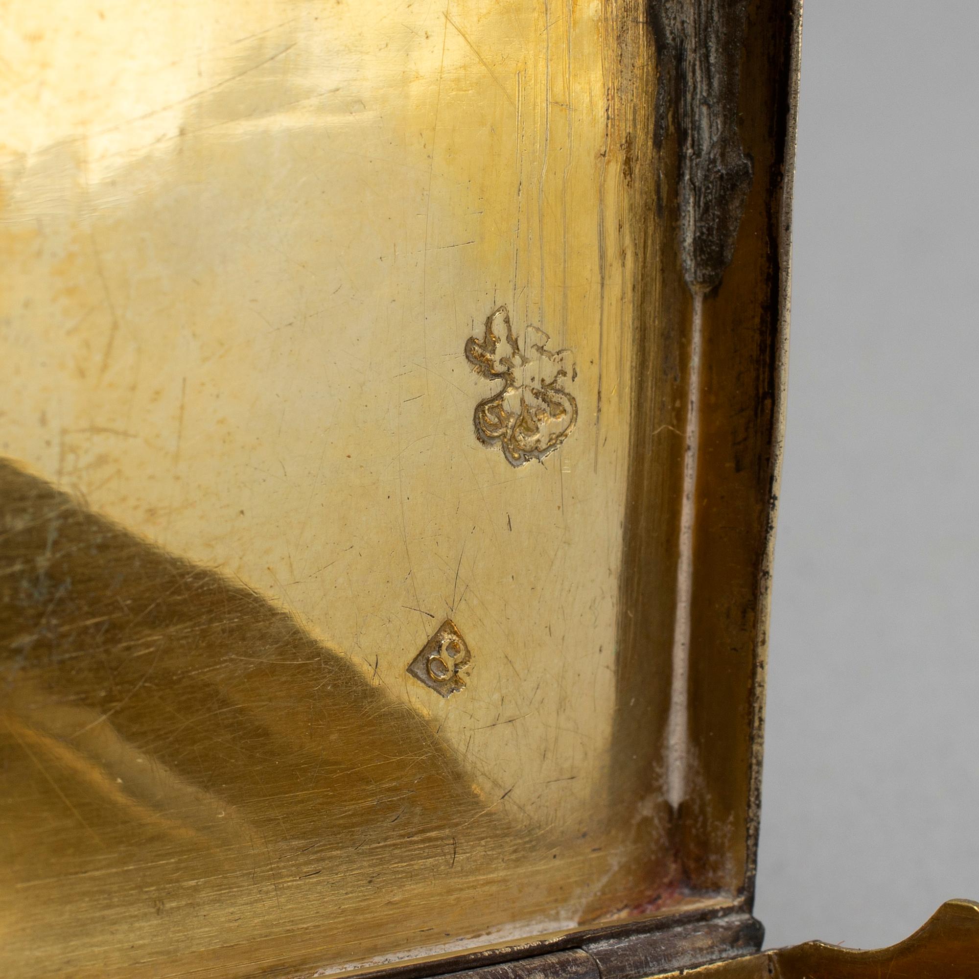 A Russian mid 19th century silver-gilt and niello snuff-box, mark of Moscow.
