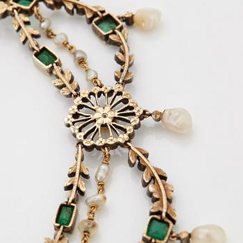 A 19th century emerald necklace.